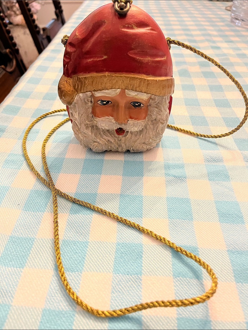Timmy Woods Red and Gold Santa Ornament Crossbody
